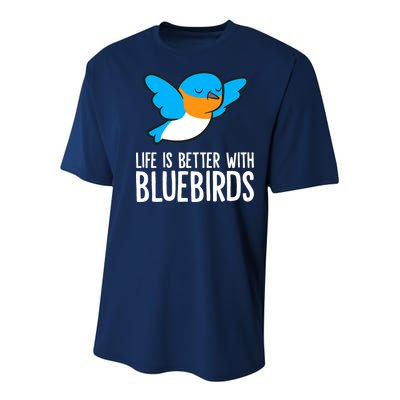 Life Is Better With Bluebirds Premium Youth Performance Sprint T-Shirt