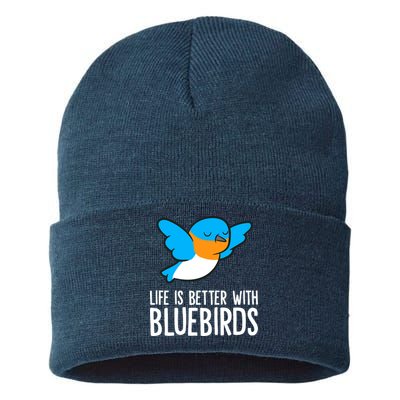Life Is Better With Bluebirds Premium Sustainable Knit Beanie