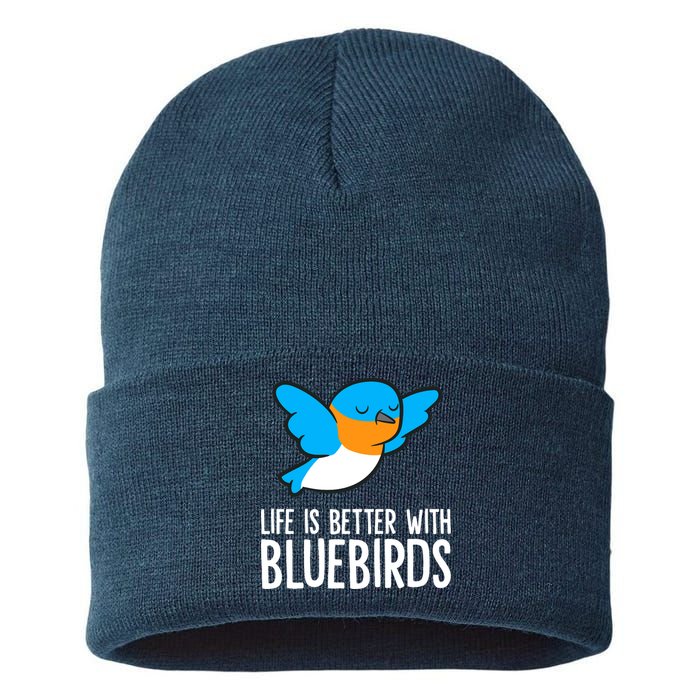 Life Is Better With Bluebirds Premium Sustainable Knit Beanie