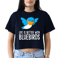 Life Is Better With Bluebirds Premium Crop Top