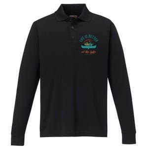 Life Is Better At The Lake Performance Long Sleeve Polo