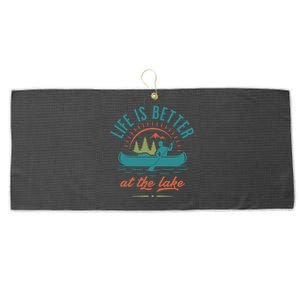 Life Is Better At The Lake Large Microfiber Waffle Golf Towel