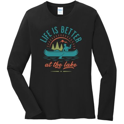 Life Is Better At The Lake Ladies Long Sleeve Shirt