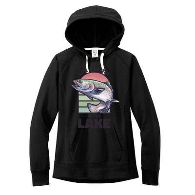 Life Is Better At The Lake Fishing Fish Fun Family Meme Gift Women's Fleece Hoodie