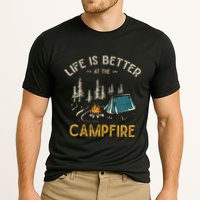 Life Is Better At The Campfire Funny Camper Camp Camping Cooling Performance Crew T-Shirt