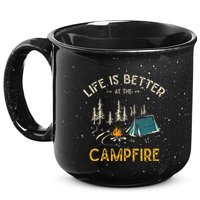 Life Is Better At The Campfire Funny Camper Camp Camping 15oz Campfire Ceramic Mug