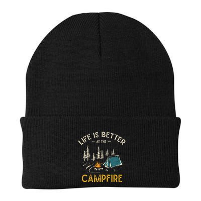 Life Is Better At The Campfire Funny Camper Camp Camping Beanie