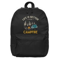 Life Is Better At The Campfire Funny Camper Camp Camping 16 in Basic Backpack
