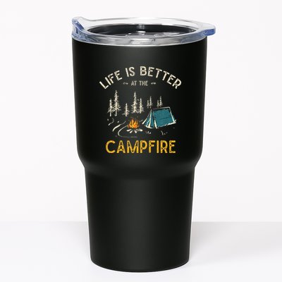 Life Is Better At The Campfire Funny Camper Camp Camping Tumbler