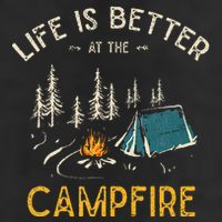 Life Is Better At The Campfire Funny Camper Camp Camping 25L Jumbo Tote