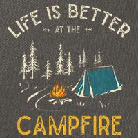 Life Is Better At The Campfire Funny Camper Camp Camping Cotton Canvas Backpack