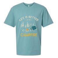 Life Is Better At The Campfire Funny Camper Camp Camping Sueded Cloud Jersey T-Shirt