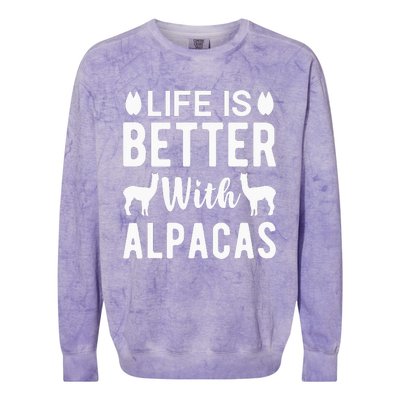 Life Is Better with Alpacas - Funny Alpaca Lover Colorblast Crewneck Sweatshirt