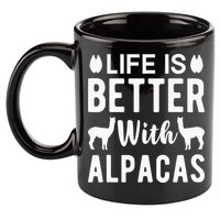 Life Is Better with Alpacas - Funny Alpaca Lover 11oz C Handle Ceramic Mug