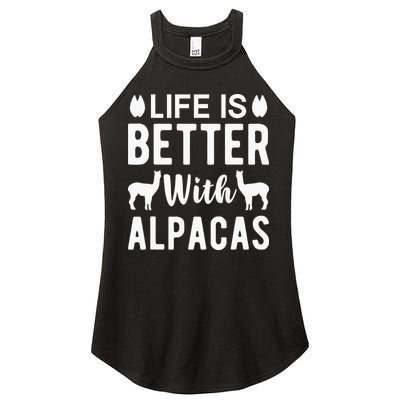 Life Is Better with Alpacas - Funny Alpaca Lover Women's Perfect Tri Rocker Tank