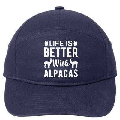 Life Is Better with Alpacas - Funny Alpaca Lover 7-Panel Snapback Hat
