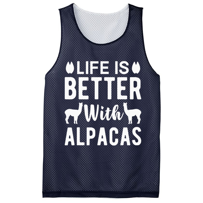 Life Is Better with Alpacas - Funny Alpaca Lover Mesh Reversible Basketball Jersey Tank