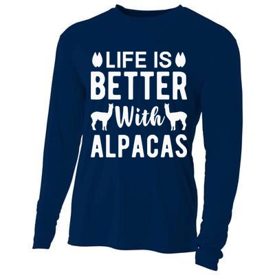 Life Is Better with Alpacas - Funny Alpaca Lover Cooling Performance Long Sleeve Crew