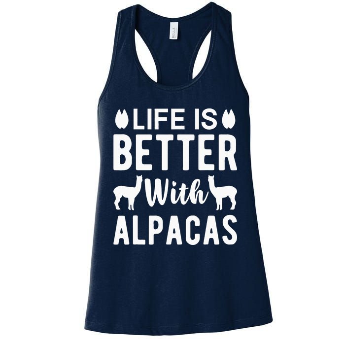 Life Is Better with Alpacas - Funny Alpaca Lover Womens Tank Top