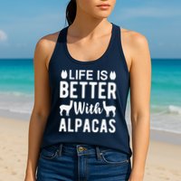 Life Is Better with Alpacas - Funny Alpaca Lover Womens Tank Top