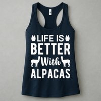 Life Is Better with Alpacas - Funny Alpaca Lover Womens Tank Top