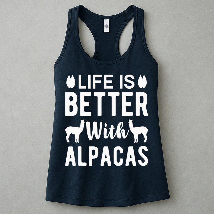 Life Is Better with Alpacas - Funny Alpaca Lover Womens Tank Top