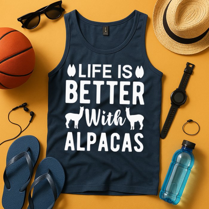 Life Is Better with Alpacas - Funny Alpaca Lover Tank Top