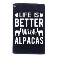 Life Is Better with Alpacas - Funny Alpaca Lover Golf Towel