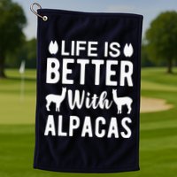 Life Is Better with Alpacas - Funny Alpaca Lover Golf Towel