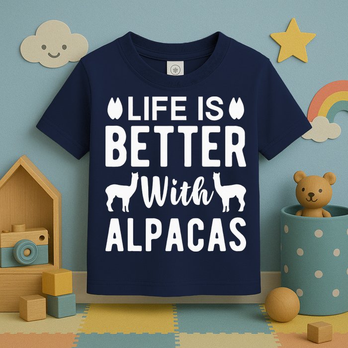 Life Is Better with Alpacas - Funny Alpaca Lover Toddler T-Shirt