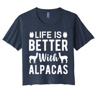 Life Is Better with Alpacas - Funny Alpaca Lover Crop Top