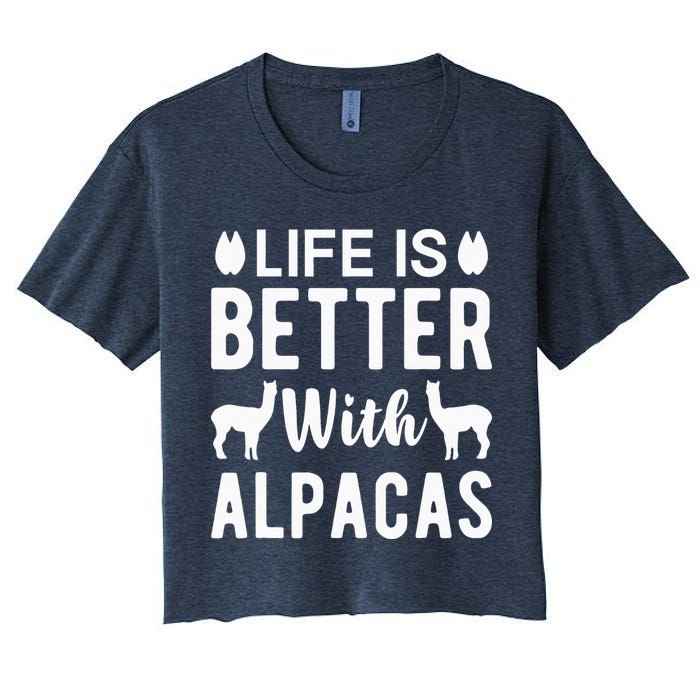 Life Is Better with Alpacas - Funny Alpaca Lover Crop Top