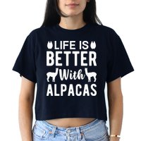 Life Is Better with Alpacas - Funny Alpaca Lover Crop Top
