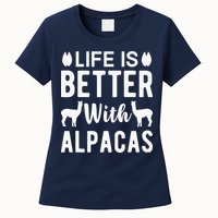Life Is Better with Alpacas - Funny Alpaca Lover Womens T-Shirt