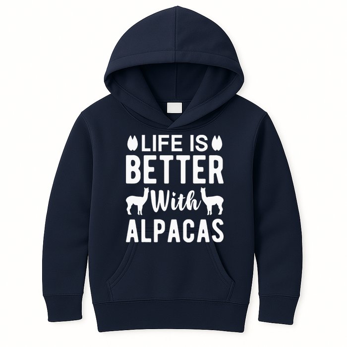 Life Is Better with Alpacas - Funny Alpaca Lover Kids Hoodie