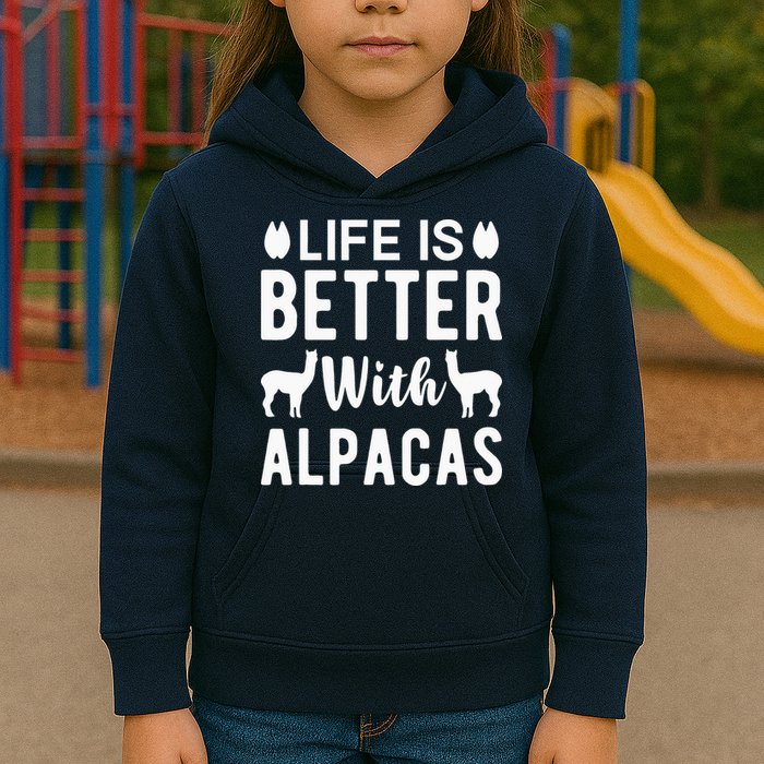 Life Is Better with Alpacas - Funny Alpaca Lover Kids Hoodie