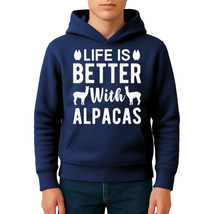 Life Is Better with Alpacas - Funny Alpaca Lover Kids Hoodie