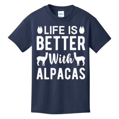Life Is Better with Alpacas - Funny Alpaca Lover Kids T-Shirt
