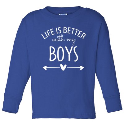 Life Is Better With My Gift Mom Of Mama Gift Toddler Long Sleeve Shirt