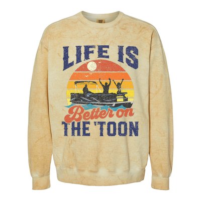 Life Is Better On The Toon Pontoon Boat Boating Colorblast Crewneck Sweatshirt