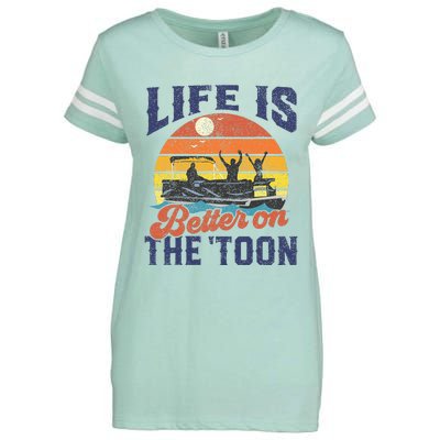 Life Is Better On The Toon Pontoon Boat Boating Enza Ladies Jersey Football T-Shirt