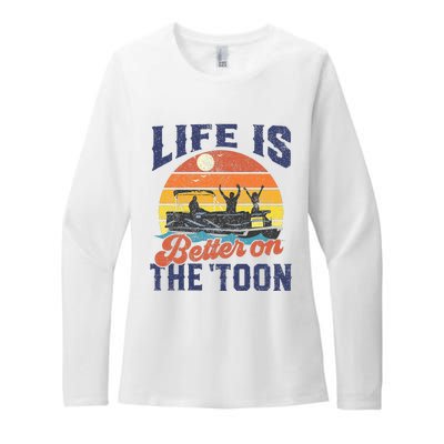 Life Is Better On The Toon Pontoon Boat Boating Womens CVC Long Sleeve Shirt