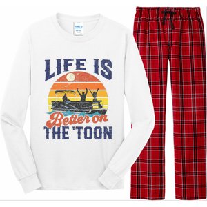 Life Is Better On The Toon Pontoon Boat Boating Long Sleeve Pajama Set