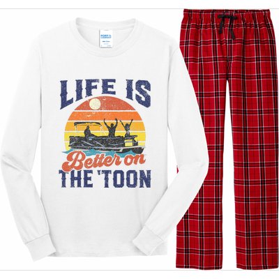 Life Is Better On The Toon Pontoon Boat Boating Long Sleeve Pajama Set