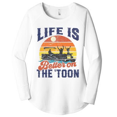 Life Is Better On The Toon Pontoon Boat Boating Women's Perfect Tri Tunic Long Sleeve Shirt