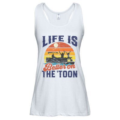 Life Is Better On The Toon Pontoon Boat Boating Ladies Essential Flowy Tank