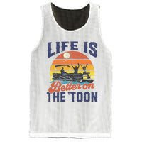 Life Is Better On The Toon Pontoon Boat Boating Mesh Reversible Basketball Jersey Tank