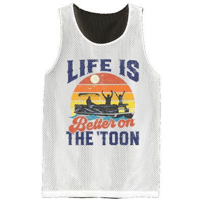 Life Is Better On The Toon Pontoon Boat Boating Mesh Reversible Basketball Jersey Tank