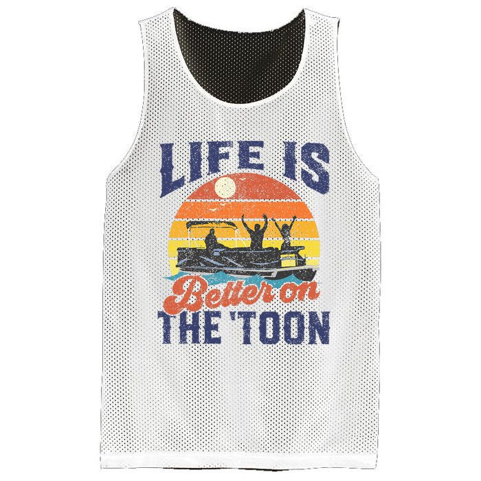 Life Is Better On The Toon Pontoon Boat Boating Mesh Reversible Basketball Jersey Tank