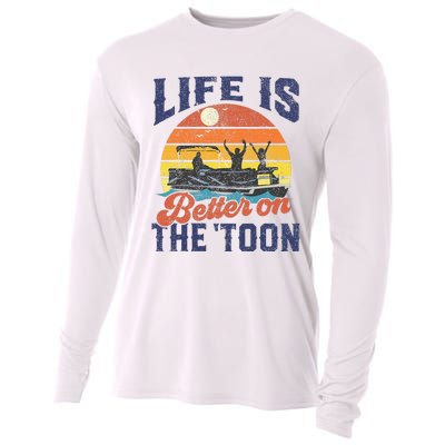 Life Is Better On The Toon Pontoon Boat Boating Cooling Performance Long Sleeve Crew